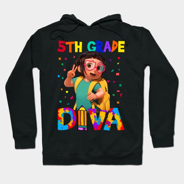 5th Grade Diva Back To School Hoodie by Camryndougherty